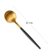 5.1 Inches Matte Gold Coffee&Tea Spoons With Black Handle,Small Gold