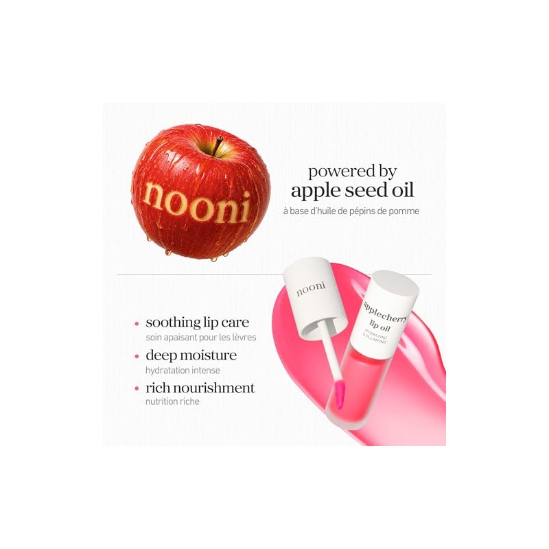 NOONI Korean Lip Oil - Applecherry - Plumping & Hydrating