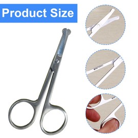 JAZOKA 1 Pcs Stainless Steel Nose Hair Scissors for Men Women Trimming Facial Hair Eyebrow Ear Hair