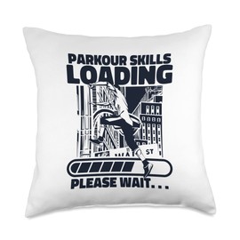 Parkour Skills Loading Wall Run Traceur Training Parkour Throw Pillow