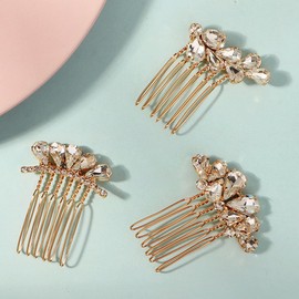 BERYUAN Elegant Rhinestone Hair Comb Set Rhinestone Mini Comb Set for Wedding Bride Wedding Hair Accessories for Women(3pcs)