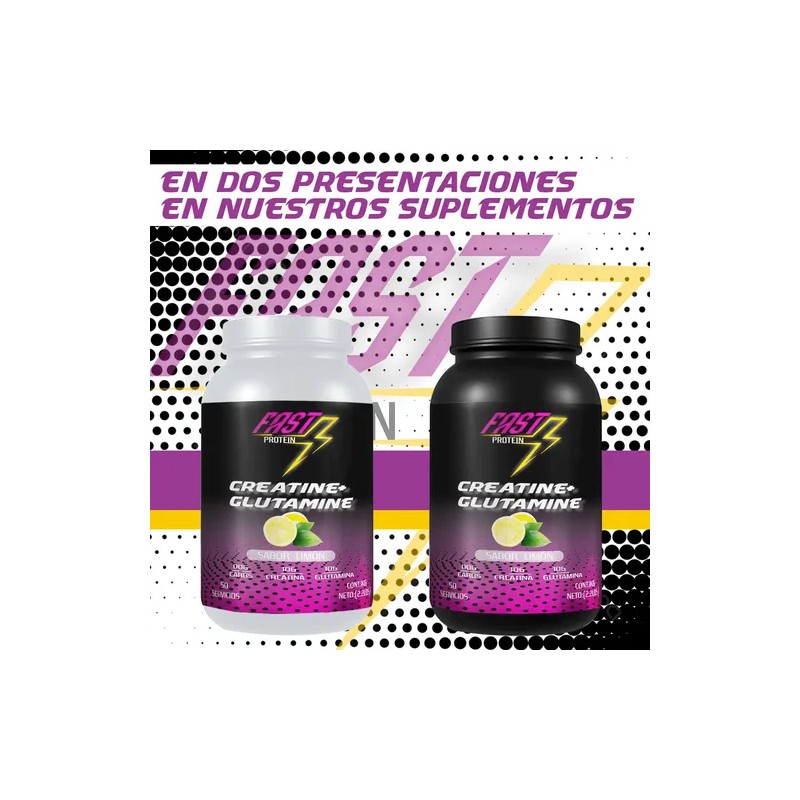 Creatina + Glutamina Fast Protein 1kg 50 Servicios Suplement