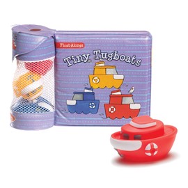 Melissa & Doug 41203 Libro Infantil Tiny Tugboats para Baño en Inglés con 3 Juguetes que Flotan