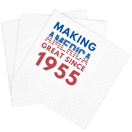 SharkBliss Funny 70th Birthday Cocktail Napkins, 100 Pack Making Great Since 1955 Disposable Beverage Paper Cocktail Napkins for His Her Seventy 70th Birthday Party 2-Ply, 5x5" (1955)