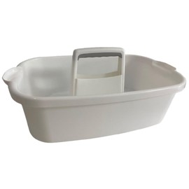 SYAOYI 2 Pack Cleaning Supply Caddy with Handle, Portable Shower Caddy Organizer Plastic Basket with Handle, Stackable Tool Storage for Bathroom, Garden, Kitchen, Home Organization, White