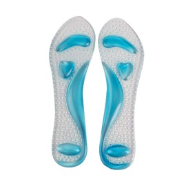 footinsole Arch Support Shoe Insert – Effective Support for Fallen, Flat or Weak Arches – PU Gel Massaging Action (With heel cushion, Blue)