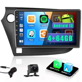 【4+64G】 Car Radio for Honda Insight 2009-2014: Car Stereo with Wireless Carplay Android Auto DSP, 9 inch 1280 * 720 Touch Screen with Bluetooth Radio for Honda Insight GPS WiFi SWC FM RDS Dual USB