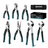 DURATECH 7-Piece Pliers Set with Rolling Pouch, Premium Cr-Ni Construction