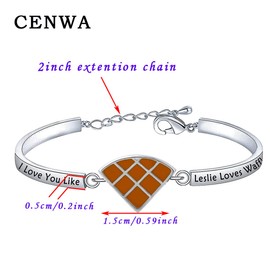 CENWA P and Recreation Inspired Gift I Love You Like Leslie Loves Waffles Bracelet Leslie Knope Inspired Jewelry (Loves Waffles br S)