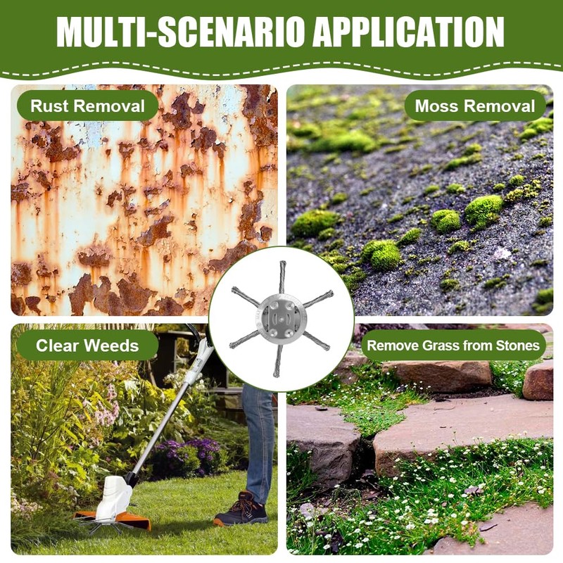 OFFCUP Steel Wire Trimmer Head, 2pcs 6 Head Grass Trimmer