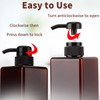 450ml (15.2oz) Pump Bottle Dispenser Jansburg 2Pack Refillable Square Plastic
