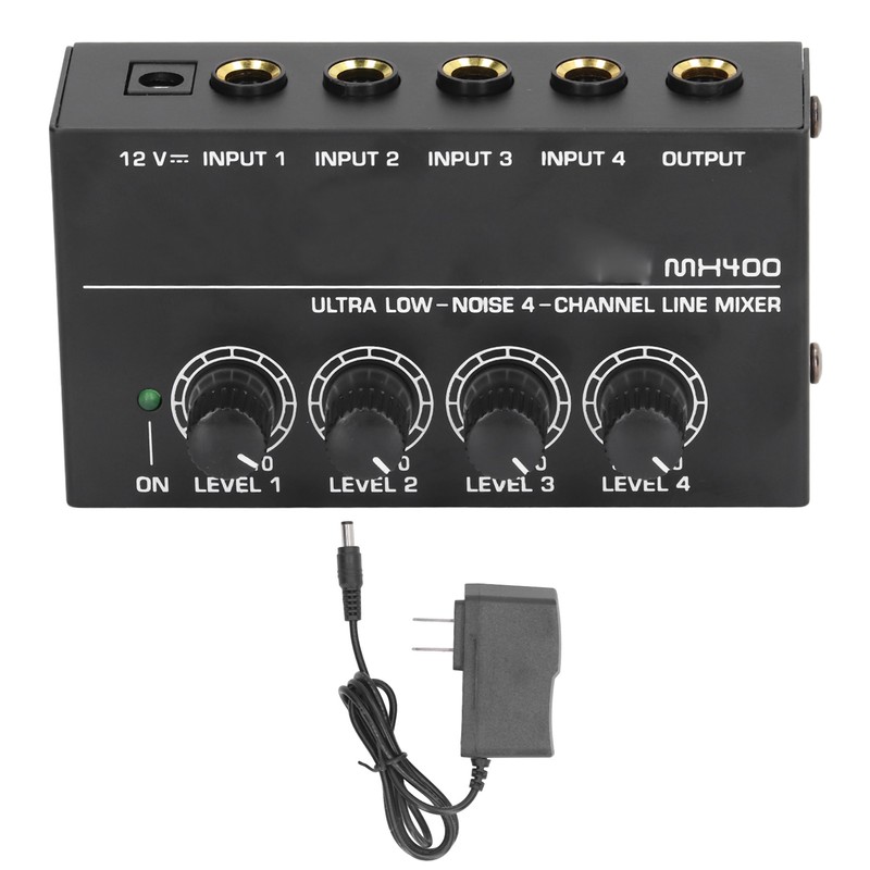 4 Channel Mixer Black Ultra Low Noise 4 Channel Compact