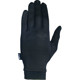 Chiba Men's Liner Gloves, Silk, Black, L