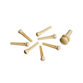 D'Addario Injected Molded Bridge Pins with End Pin, Set of 7, Ivory