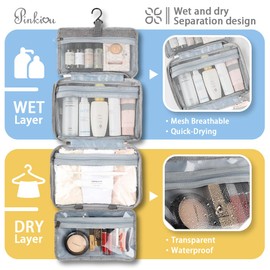 Pinkiou Travel Makeup Bag, gray