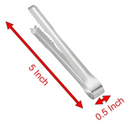 10 Pcs Ice Tongs, 5 Inch Silver Stainless Steel Sugar Cube Tongs for Bar, Desserts, Tea, Coffee Party and Appetizers (5 inch)