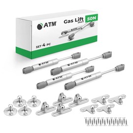 ATM® Gas Pressure Damper for Furniture and Flap Fronts | Short, 180 mm | Adjustable Damper | Opening Angle 90° | Soft and Quiet Function | Robust Construction | Pack of 4 | Force: 50N