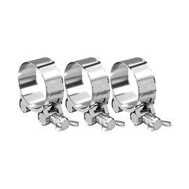 JNNJ 3 Pieces Motorcycle Exhaust Clamps, 22 mm Exhaust Pipe Motorcycle Exhaust Clamps, Bolt Intake Intercooler Clamps, Intercooler Hose, Car Accessories for Intercooler Hose Clamp (64-67 mm)