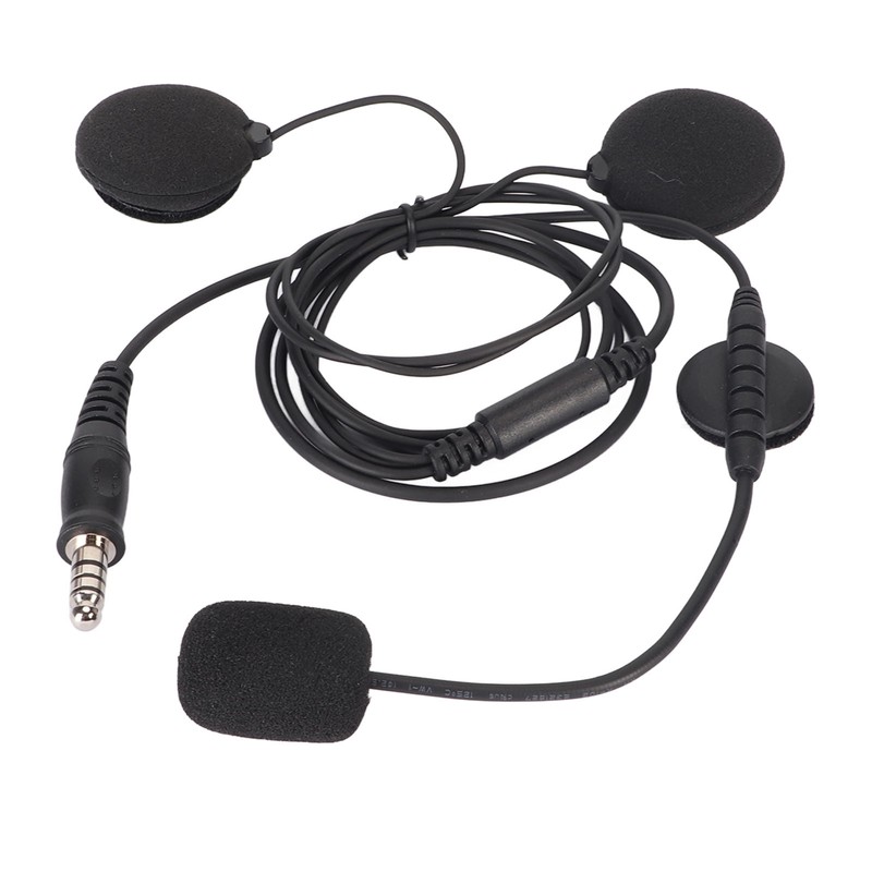 Motorbike Full Face Helmet Earpiece Mic 7.1mm Plug Two Way