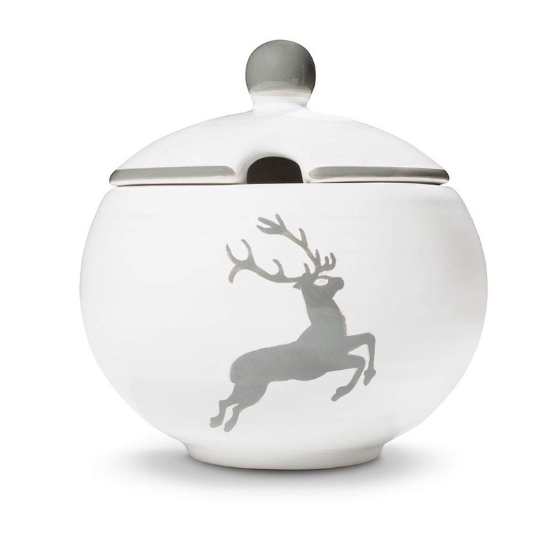 GMUNDNER KERAMIK Sugar Bowl with Cut-Out Diameter 10 cm Grey