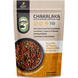 Chakalaka Vegetarian Dried Bean Mix - South African Side Dish with Beans, Vegetables, & Spices – Bold, Strong Flavor, Medium Heat, Original (1 Pk) 6 oz