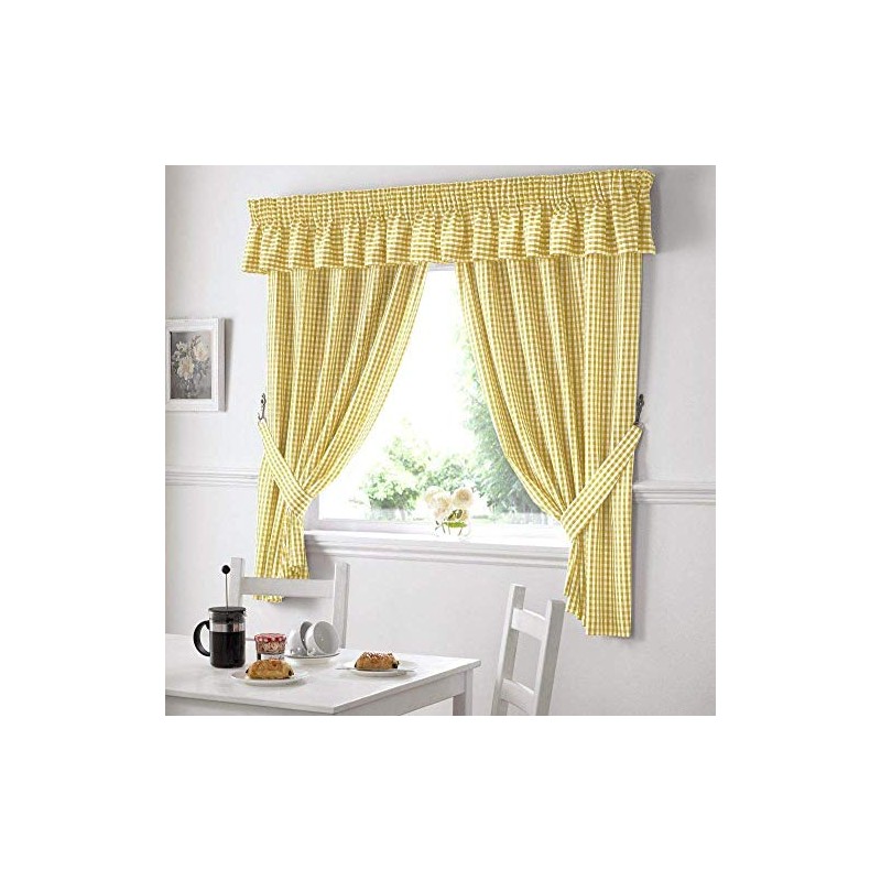 Alan Symonds Gingham Pelmet, Yellow