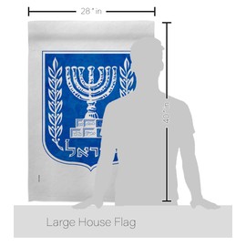 Breeze Decor Emblem Israel Bandera de Israeli Wooden Stand Bracket Set Wood Banner Wall Flag Poles for Outside House Patio Poster Tapestry Sign Grandma Gifts Outdoor, Jewish Decorations Made in USA