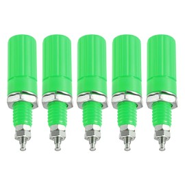 Rebower 5 Pcs Binding Post Terminal Mount Green 3mm Banana Plug Jack Socket for for Speaker, Audio, Video Receiver, Amplifiers, Sound Systems