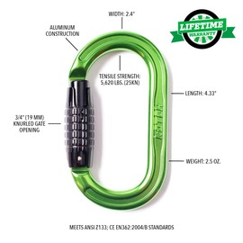 Notch Absolute オーバルアルミカラビナ(54441)