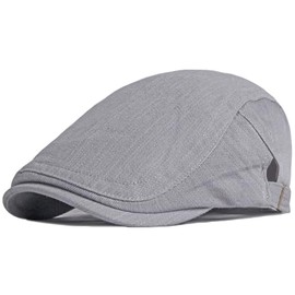 Adjustable Newsboy Hat for Men Flat Cap Ivy Gatsby Cabbie Beret Hat Solid-Grey