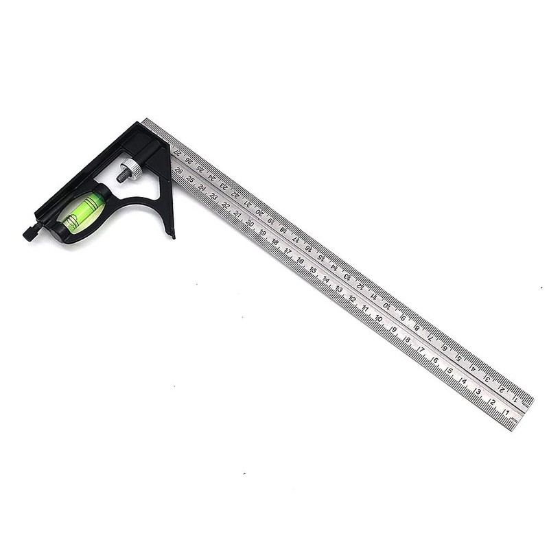 DollaTek 300mm stainless steel multi-function combination square for woodworking
