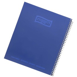 Left-Handed 3 Subject Spiral Notebooks Plain Color, Set of 3, Black & Blue