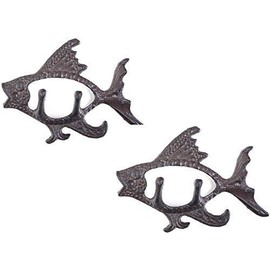 Set of 2 Rustic Heavy Duty Cast Iron Hook Wall Art Décor Hanging Towel Key Coat Rack Durable Iron Hanger Living Room Bathroom Room Kitchen Wall Decoration