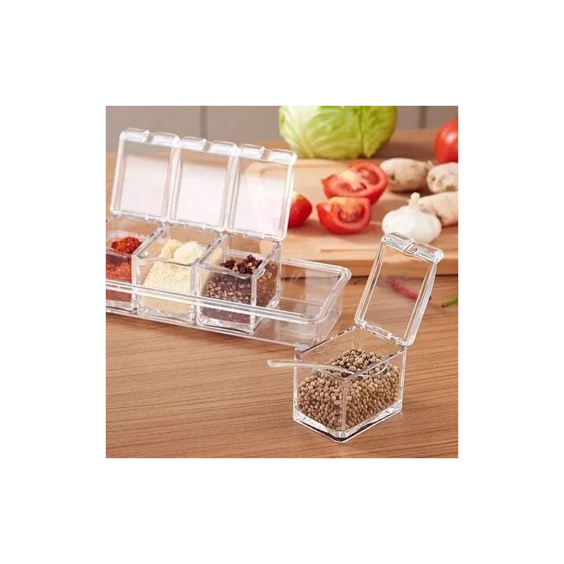 Círculo Especiero Organizador Con 4 Recipientes Multiuso Para Cocina