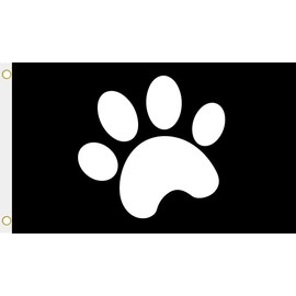 U24 Paw Flag White on Black Hoisting Flag 90 x 150 cm