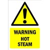 Hot steam, warning sign - 1mm flexible Plastic sign (300mm x 200mm)