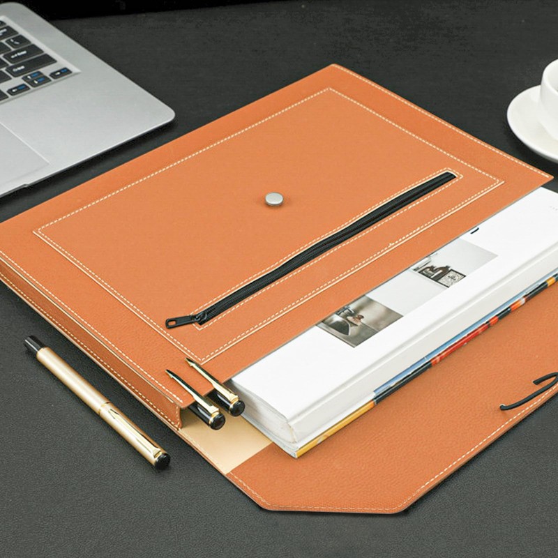VANRA Expandable Document Folders, PU Leather Document Holder Portfolio File