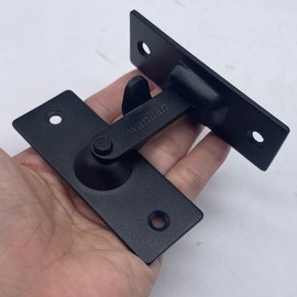 WANLIAN Small 90 Degree Barn Door Lock, FBarn Door Lock 90 Degree Black Large Stainless Steel Sliding barn Door Latch and Catches Right Angle Lock Flip Door Lock Curved Door Buckle