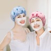 4 Pcs Lined Shower Caps Reusable Bath Caps for Women