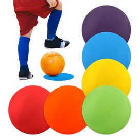NINEFOX 6PCS 9 inch Poly Spots Markers, Round Multiple Color Spot Marker for Games, Rubber Non-Slip Carpet Dots for Gym/PE Training(COLOR:Colorful)