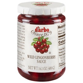 D'Arbo Premium Wild Lingonberry Sauce 14.1 oz | Made with only the finest Wild Lingonberries | 60% Fruit Content | Delicate yet Tangy Sweetness Brings out the Best in your Sweet or Savory Recipes