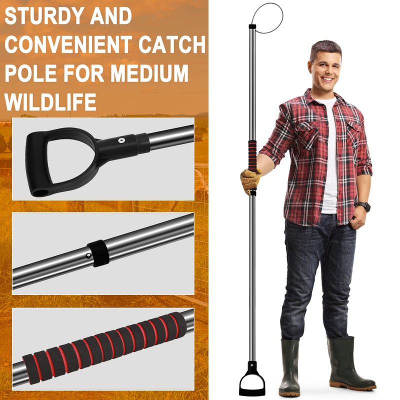 60"-92" Dog Catcher Pole, Dayimado Animal Catch Pole for Dogs,