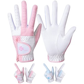 Golf Gloves Women's Two-Handed GOLF Gloves High Grip Breathable Elastic Microfiber TYS-027 (18 Sizes, PINK)
