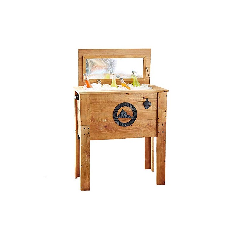 Rustic Outdoor Beverage Cooler for Patio - 45 Qt. -