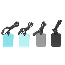 Collar para Masticar Sensorial, Elástico para Eliminar el Estrés, Collar para Morder, Colgante, Mordedor, 4 Piezas, Seguro para el TDAH para Niños    