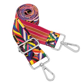 Wide Shoulder Strap Adjustable Replacement Belt Guitar Style Cross body Handbag Purse Strap (Silver Hook-Colorful)