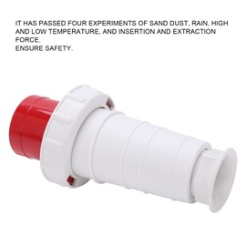 5‑Pin Industrial Plug, Waterproof IP67, 380‑415V, 63A, 3P+N+E, Industrial Power Connector for Industry Agriculture, Red/White Industrial Grade