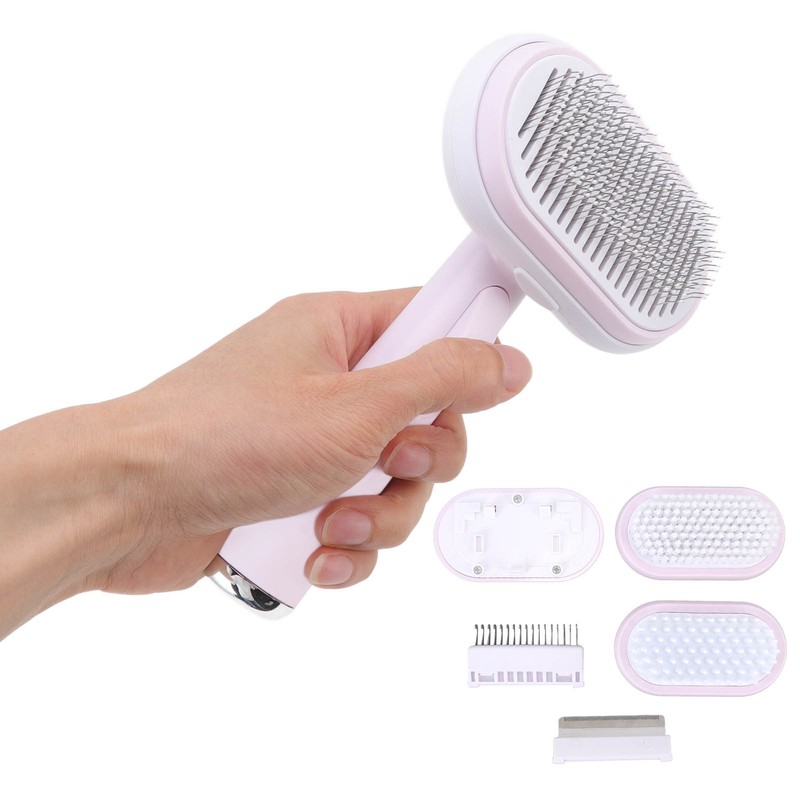 5 in 1 Pet Slicker Brush One Button Hair Removal