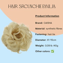 CAISHA Large Hairpiece Scrunchy Instant Updo Curly Messy Bun Platinum Blonde G11E