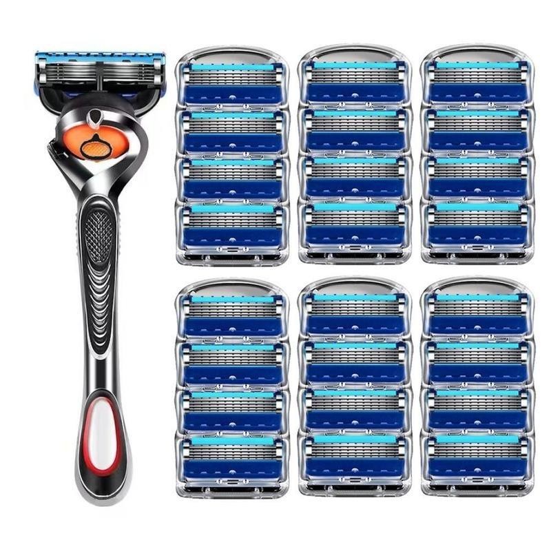 Manual Razor Set, 1 Count Razor Holder with Replaceable Heads,
